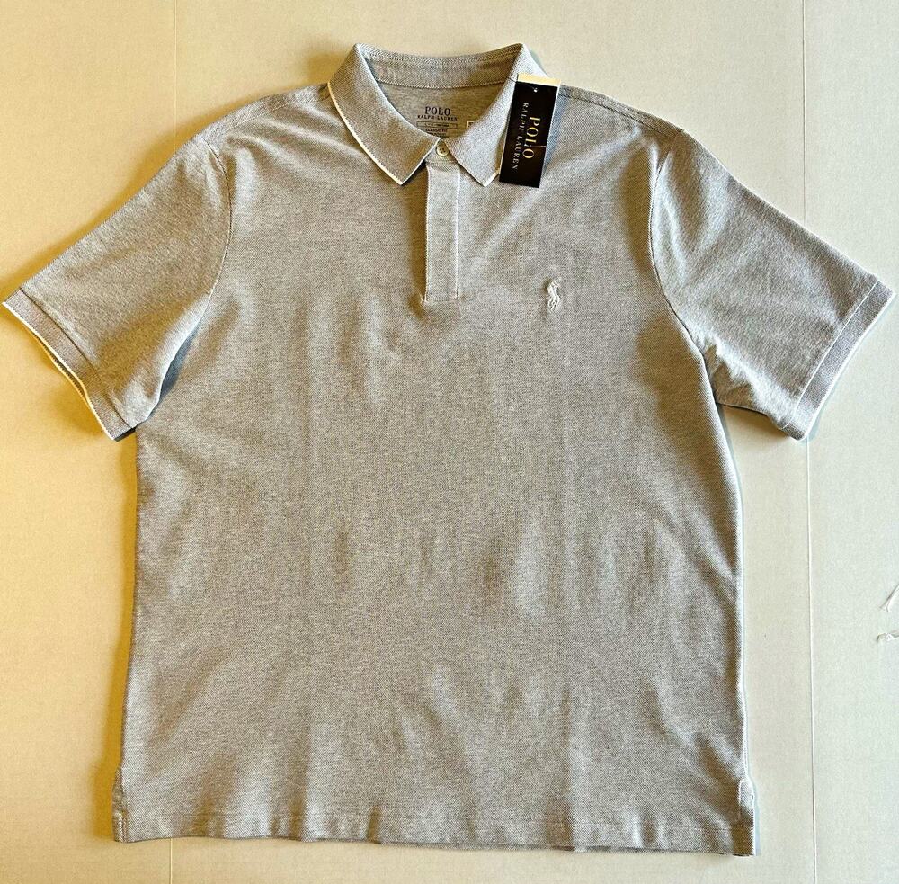 Polo Ralph Lauren Men’s Classic Fit Stretch Cotton Knit Gray Polo Shirt L NWT